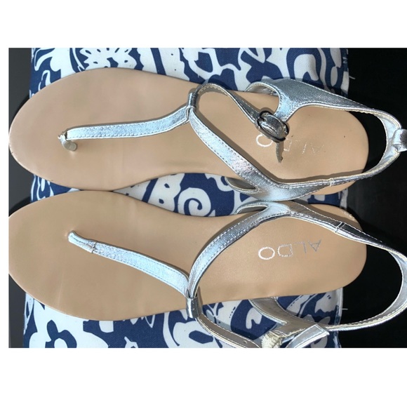 ALDO Sandals 7.5 Silver Sandals Silver Shoes - Picture 4 of 13